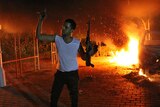 Man after the attack on the US consulate in Benghazi