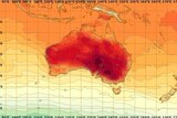 Map of temperatures across Australia