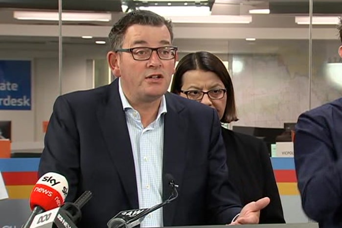Daniel Andrews speaks at a press conference at the State Control Centre.