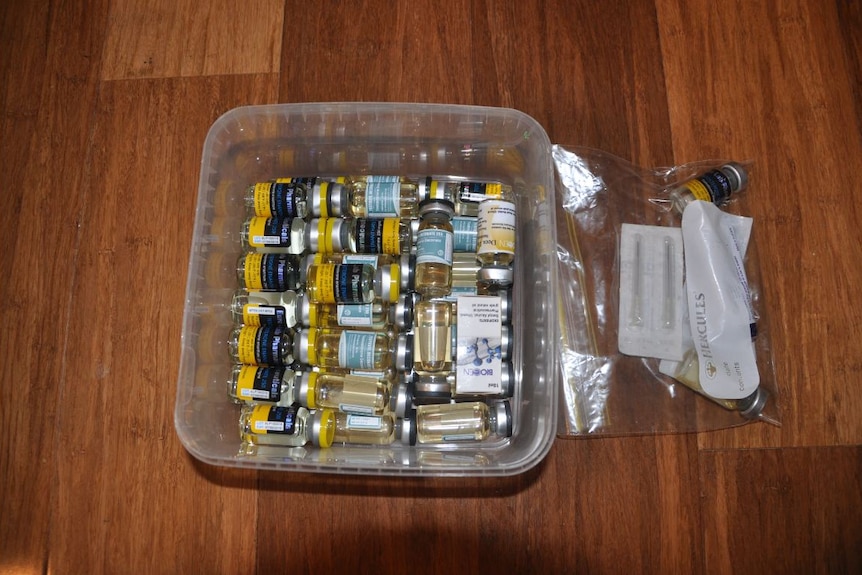 A large quantity of suspected anabolic steroids were also seized.