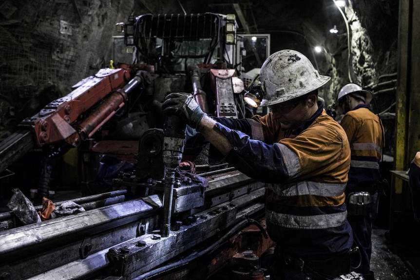 Machinery in the Rosebery Mine.