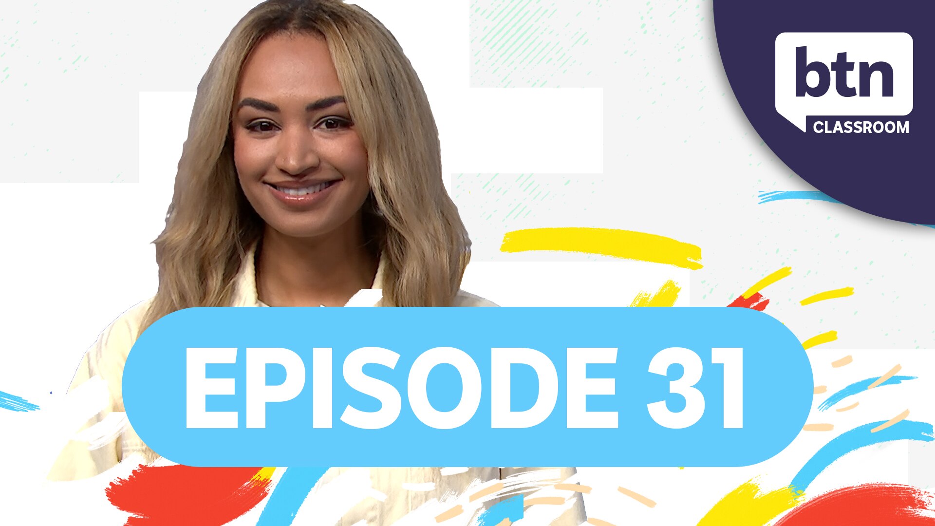 Amelia smiling to camera. Episode 31.