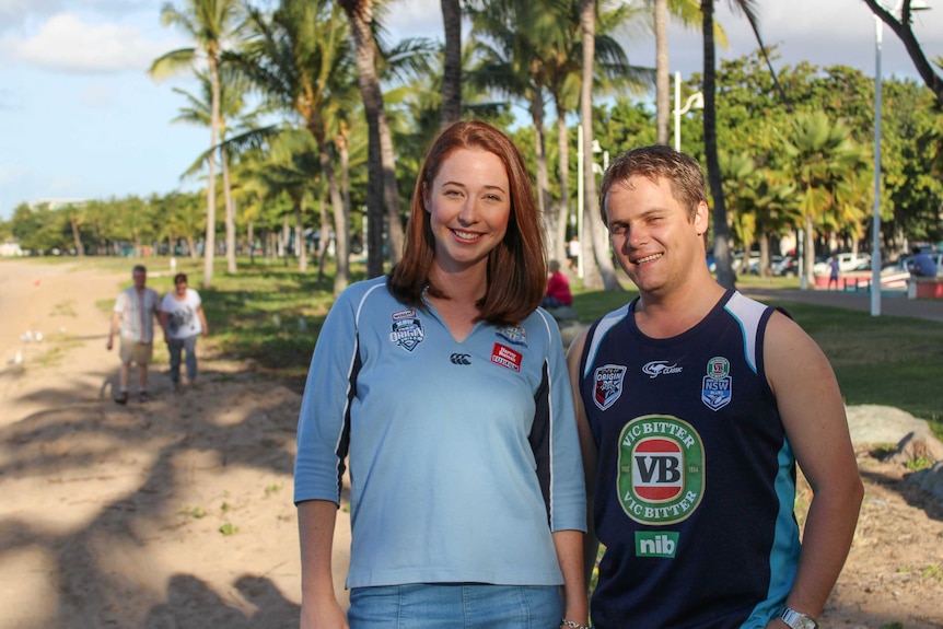 Townsville sports reporters Veronica Eggleton and Trent Simpson