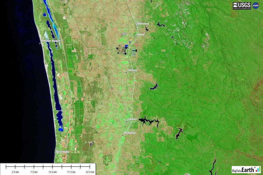 Before the early January 2016 Yarloop fires in Western Australia, on December 15, 2015.