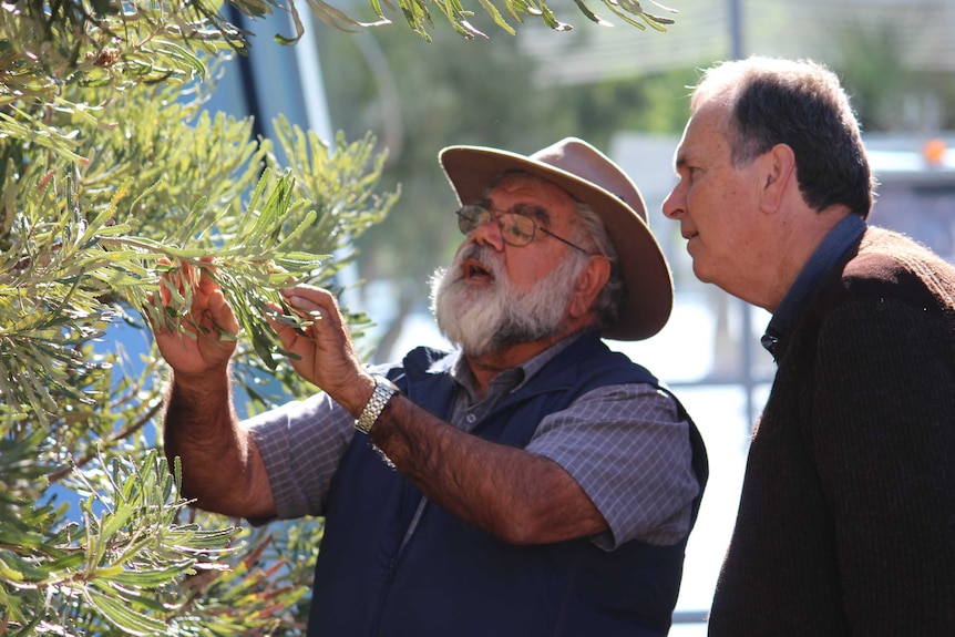 Dr Noel Nannup and Professor Stephen Hopper in a scene from the film.