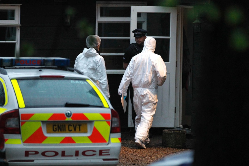 Forensic officers at Peaches Geldof's house