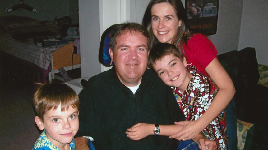 Andrew Taylor with his sister Megan and her sons