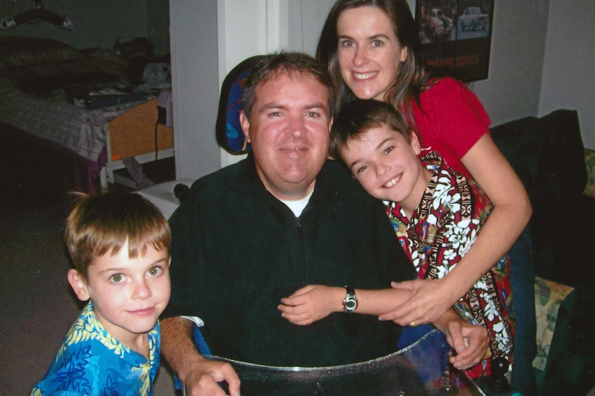 Andrew Taylor with his sister Megan and her sons