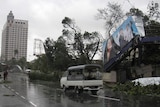 Cyclone damage in central Rangoon.