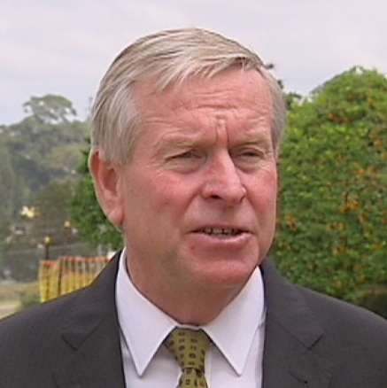 Standing at the site of the new stadium in Burswood is Premier Colin Barnett