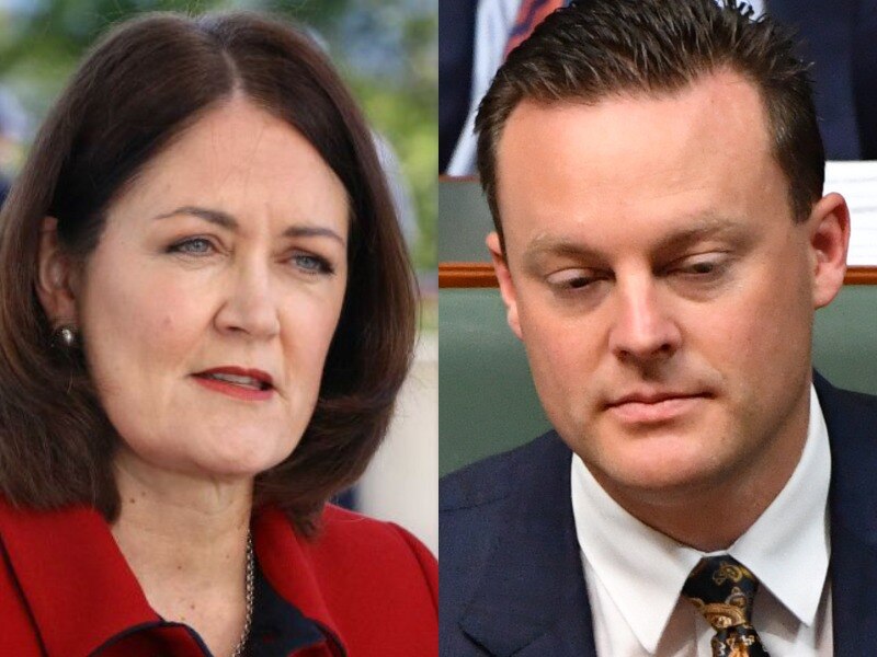 A composite image of two profile photographs of Sarah Henderson and Chris Crewther.