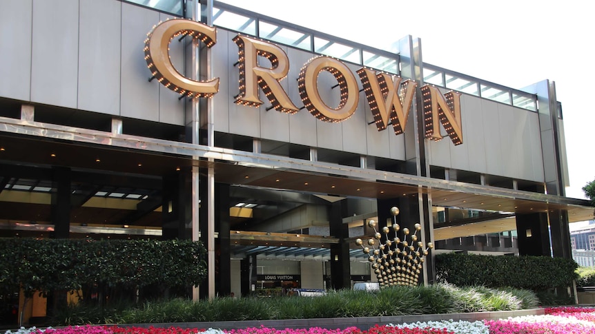 Flower beds outside the front entrance to Crown Casino in Melbourne.
