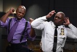 Terry and Captain Holt dancing to the song Push It.