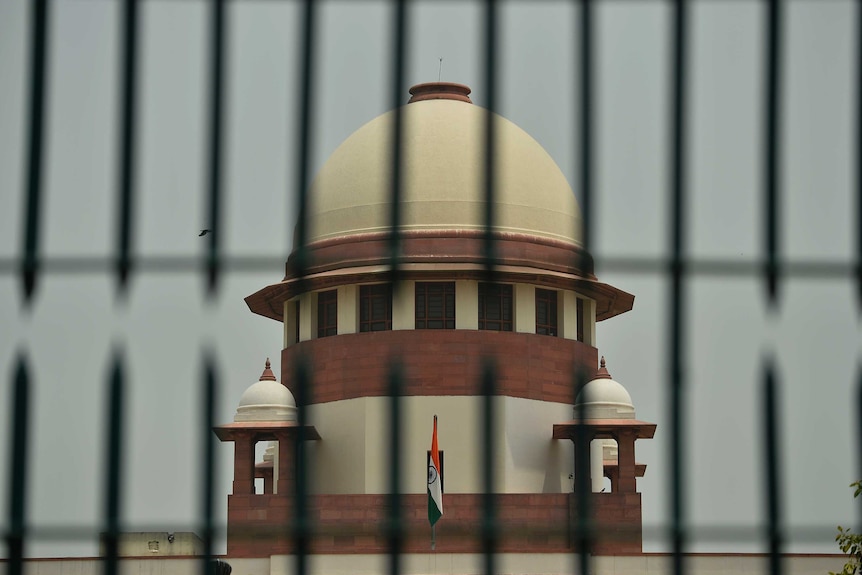 A general view of a dope at the top of India's Supreme Court.
