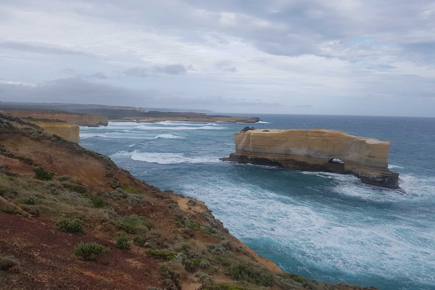 The coast at the Sherbrook River near Port Campbell, Victoria,