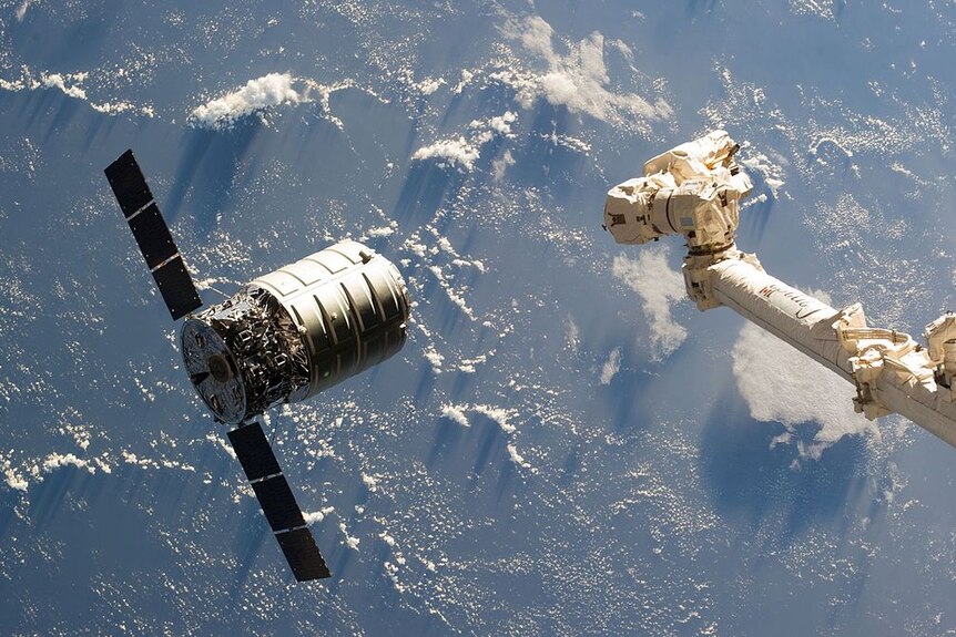 Cygnus approaching the International Space Station