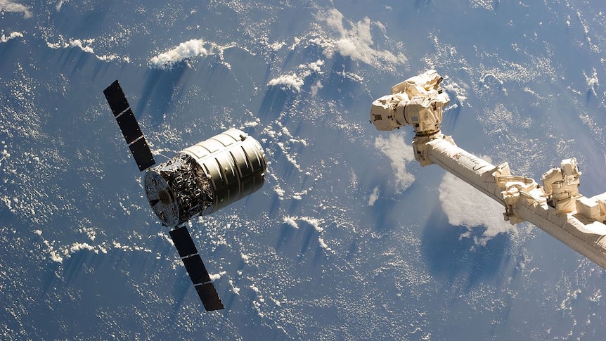 Cygnus approaching the International Space Station