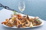The seafood platter at the waterfront restaurant, which lost $621 in the alleged crime.