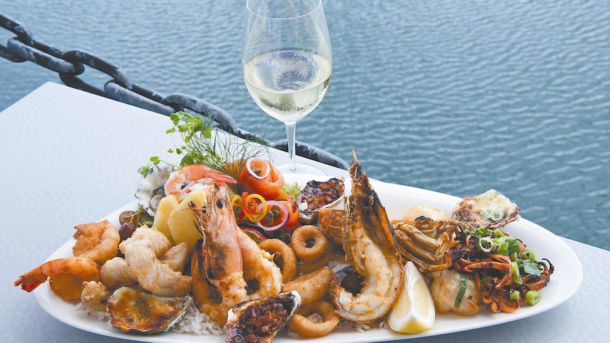 The seafood platter at the waterfront restaurant, which lost $621 in the alleged crime.