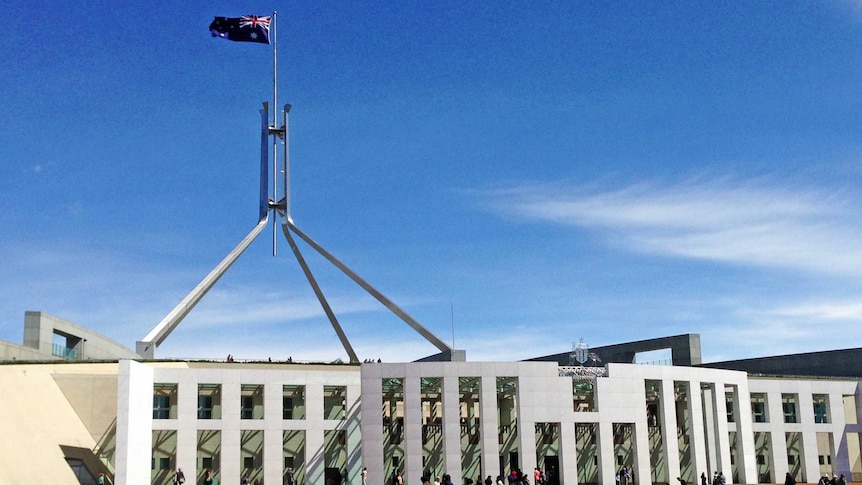 Wide of Parliament House in Canberra