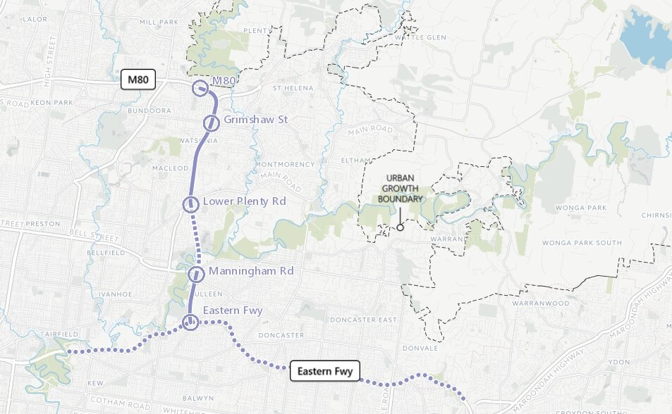 North East Link Project Map North East Link: Eastern Freeway, Greensborough Route Chosen For $16.5B  Melbourne Road Project - Abc News