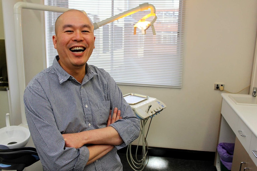 Chee Yong in his dental surgery in Launceston