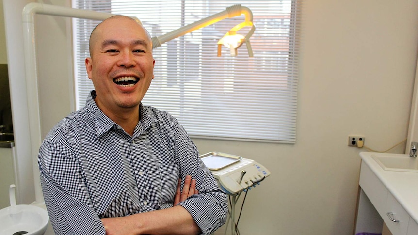 Chee Yong in his dental surgery in Launceston