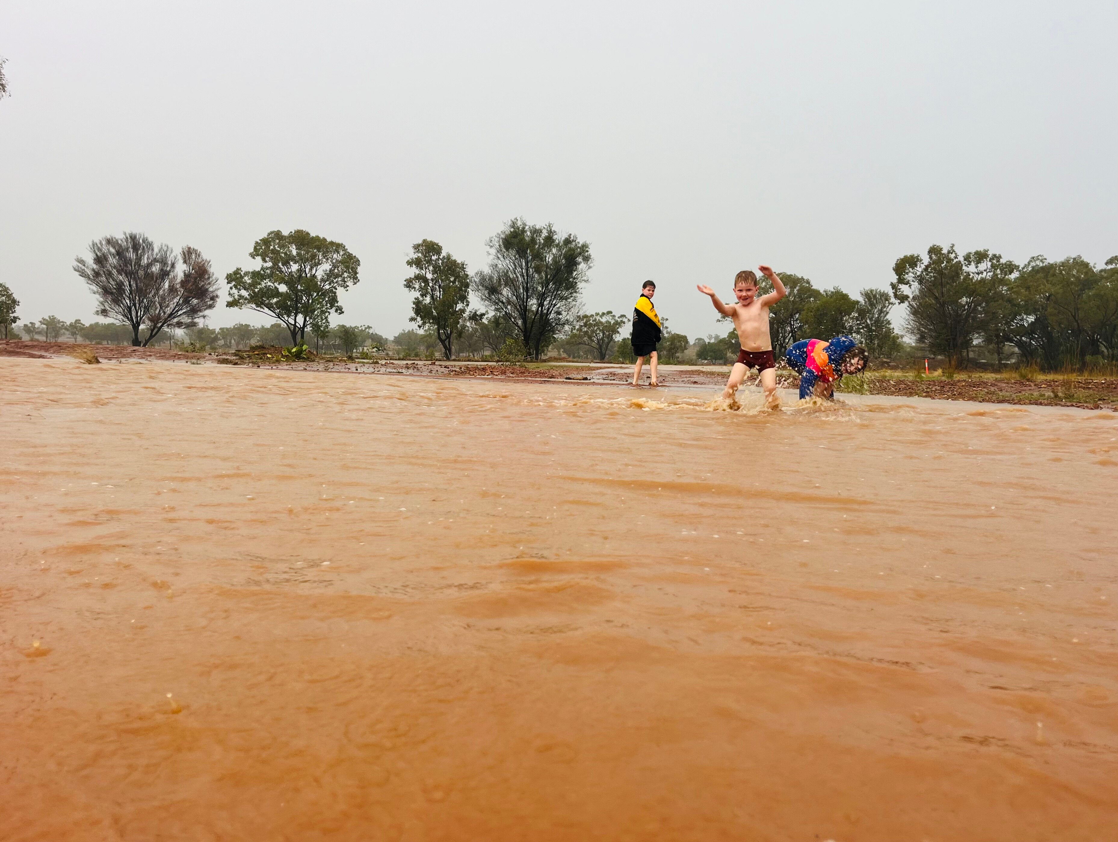 Kids playing in mud Lesdale
