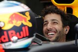 Daniel Ricciardo smiles at Bahrain practice