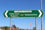 A road sign reading Flinders Highway