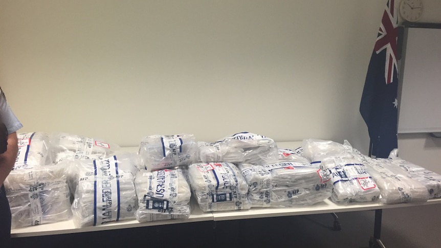 Police display seizure of 275kg of crystal methamphetamine in Victoria
