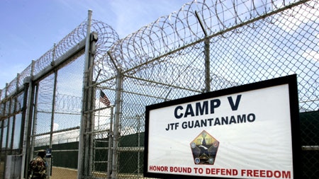 The entrance to a maximum security facility at Guantanamo Bay
