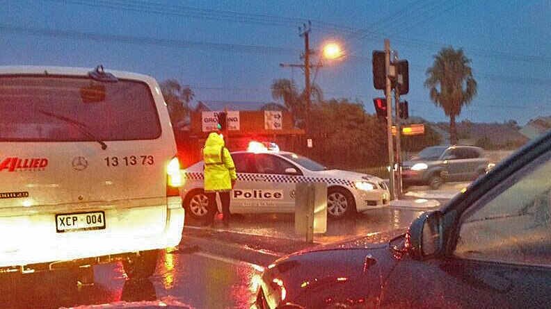 Police help direct traffic