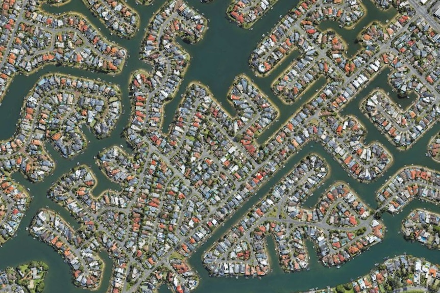 hundreds of houses from above
