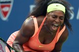 Serena Williams screams at the US Open