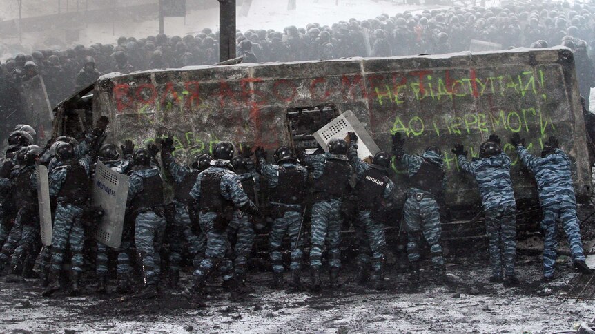Riot police in Kiev