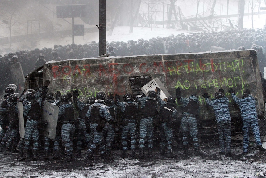 Riot police in Kiev