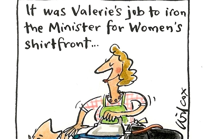 "The Minister for Women's Shirtfront" by Cathy Wilcox appeared in The Sydney Morning Herald on December 23, 2014.
