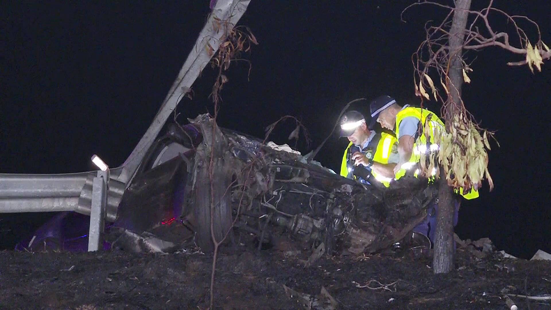 police officers investigate the scene of a crash that claimed the life of a teenage boy in revesby on friday november 15 2023