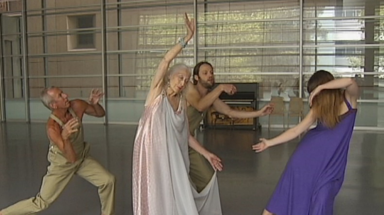 Eileen Kramer in rehearsal ahead of her next production