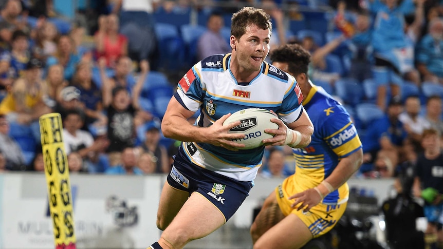 Anthony Don crosses for a try against the Eels