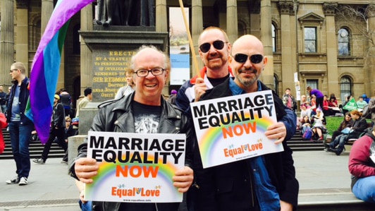 Marriage equality activists in Melbourne.