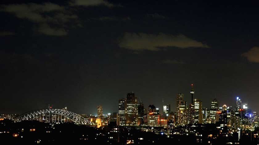 Gimmick? The Sydney city skyline during Earth Hour. (File photo)