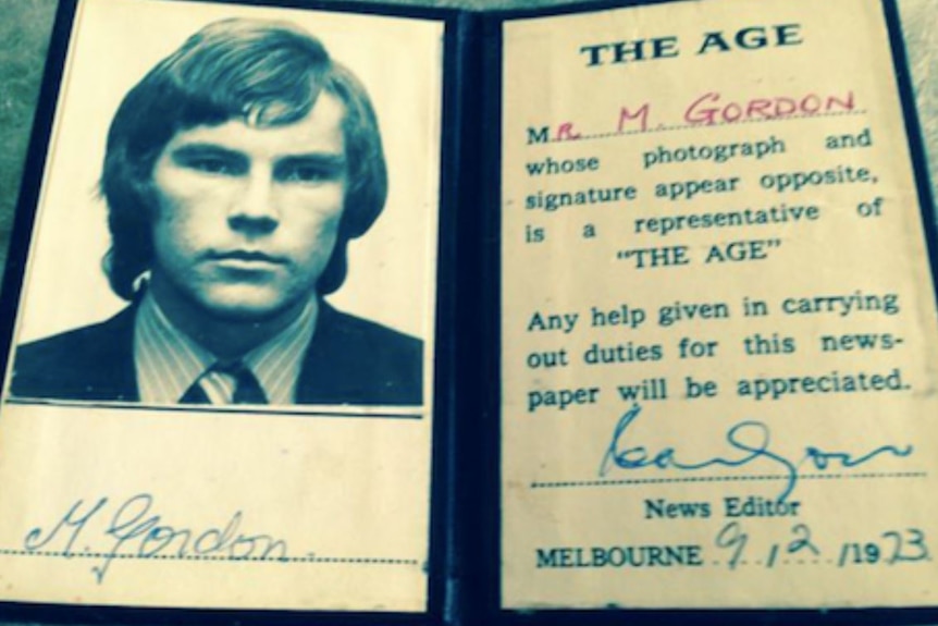 Headshot of Michael Gordon beside his signature and confirmation he worked at The Age.