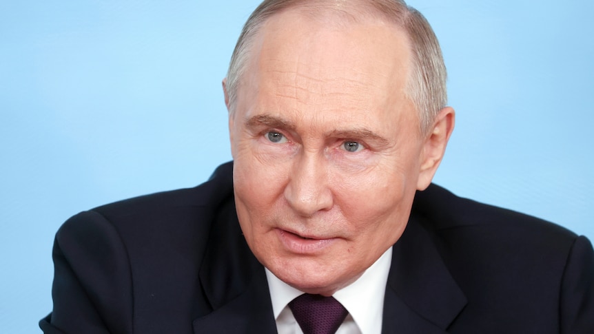 Close up of Putin in a suit
