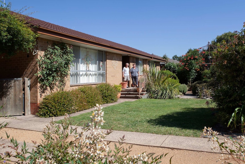 Russel and Bev Manning out the front of their Kambah home