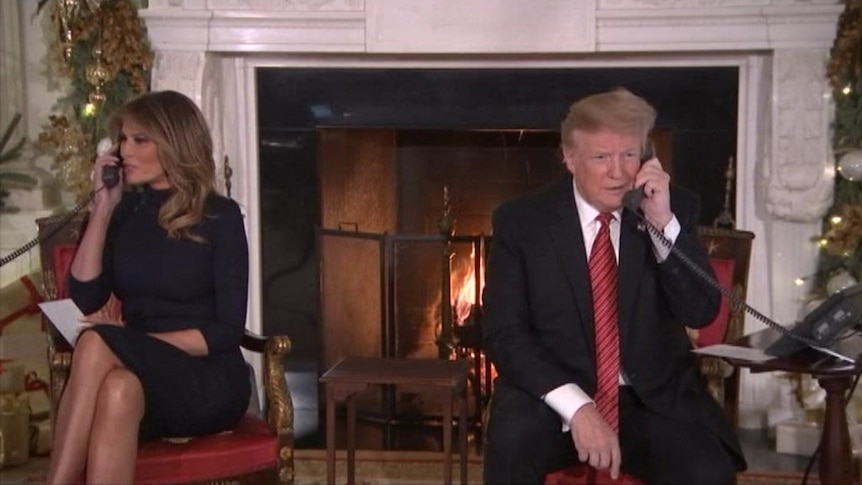 Donald Trump took calls from children as part of the NORAD Tracks Santa program.