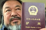 Ai Weiwei with his passport