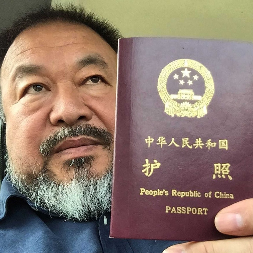 Ai Weiwei with his passport