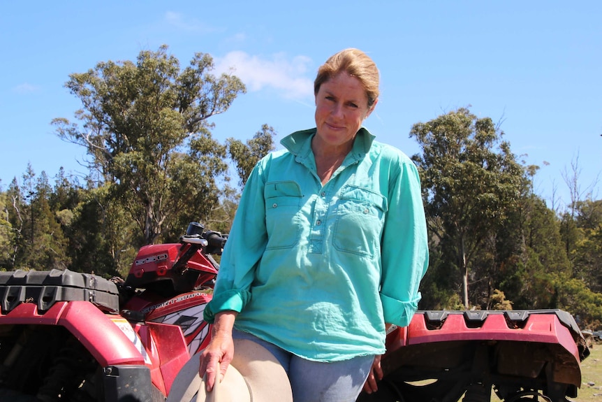 Tasmanian sheep and cattle farmer Steph Brouder.